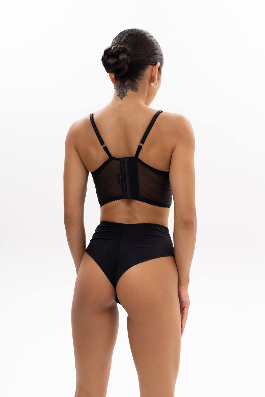 High-waisted panties Camellia black