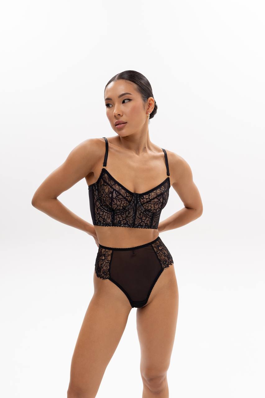 High-waisted panties Camellia black